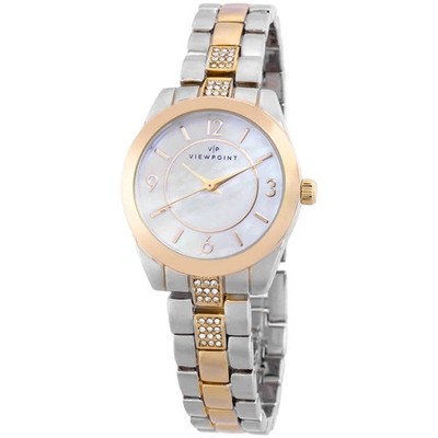 Timex Women's Watch Viewpoint MOP Dial Crystal Two Tone Bracelet CC3D860009J