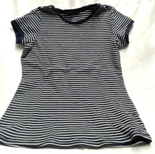 Lot3572- Girl's LANDS END- Blue Stripe Tee - Size 7/8