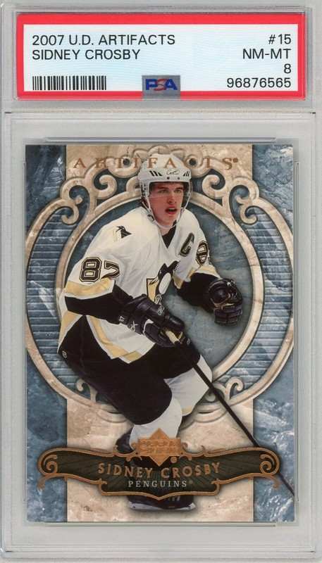 2007 Upper Deck Artifacts #15 SIDNEY CROSBY PSA 8 NM-MT