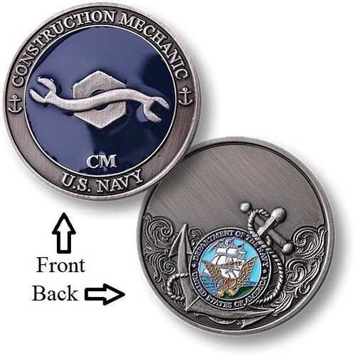 CM = Construction Mechanic ~ Seabee ~ U.S. Navy ~ Challenge Coins - Bild 1 von 10