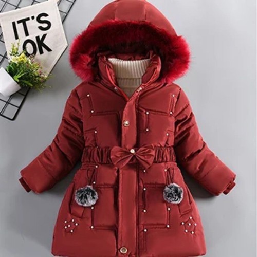 4-12 Years Winter Girls Jacket Collar Warm Zipper Windproof Kids Birthday Gift - Picture 7 of 43
