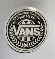 VANS Off The Wall 2.5 Inch Skateboard Sticker Skate Round Gray Waterproof Decal