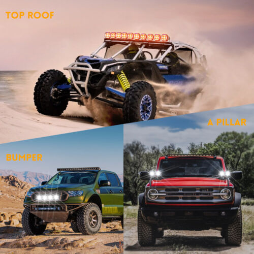 Pair 3" Led Work Lights Cube Pods Fog Lamp Side Shooter offroad Driving Truck - Foto 9 di 12