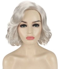 KATE - Wavy Kanekalon Synthetic Fiber Full Wig, 5.5 - 9.5 in, Silver Grey