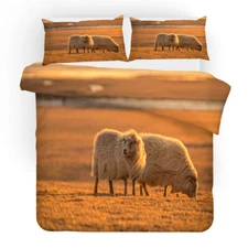 Prairie Sheep Single Double Queen King Size Bed Duvet Quilt Doona Cover Set