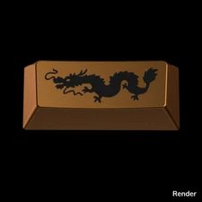 RAMA WORKS x GMK Red Dragon Artisan Keycap - Gold Dragon 2U