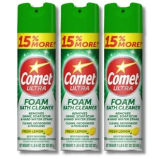 3 Comet Foam Bath Cleaner Spray Lemon Fresh 22 0z Each