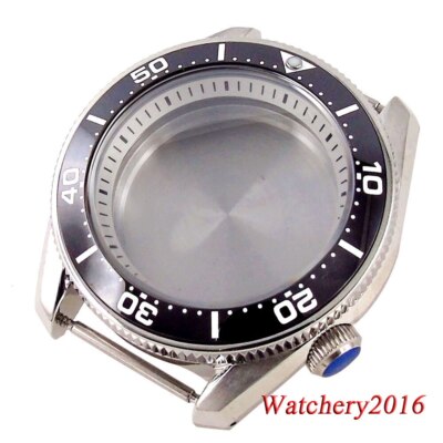 Tandorio 42.5mm NH35A 3.8 O'clock 20Bar Dive Automatic Watch Case for Men Black