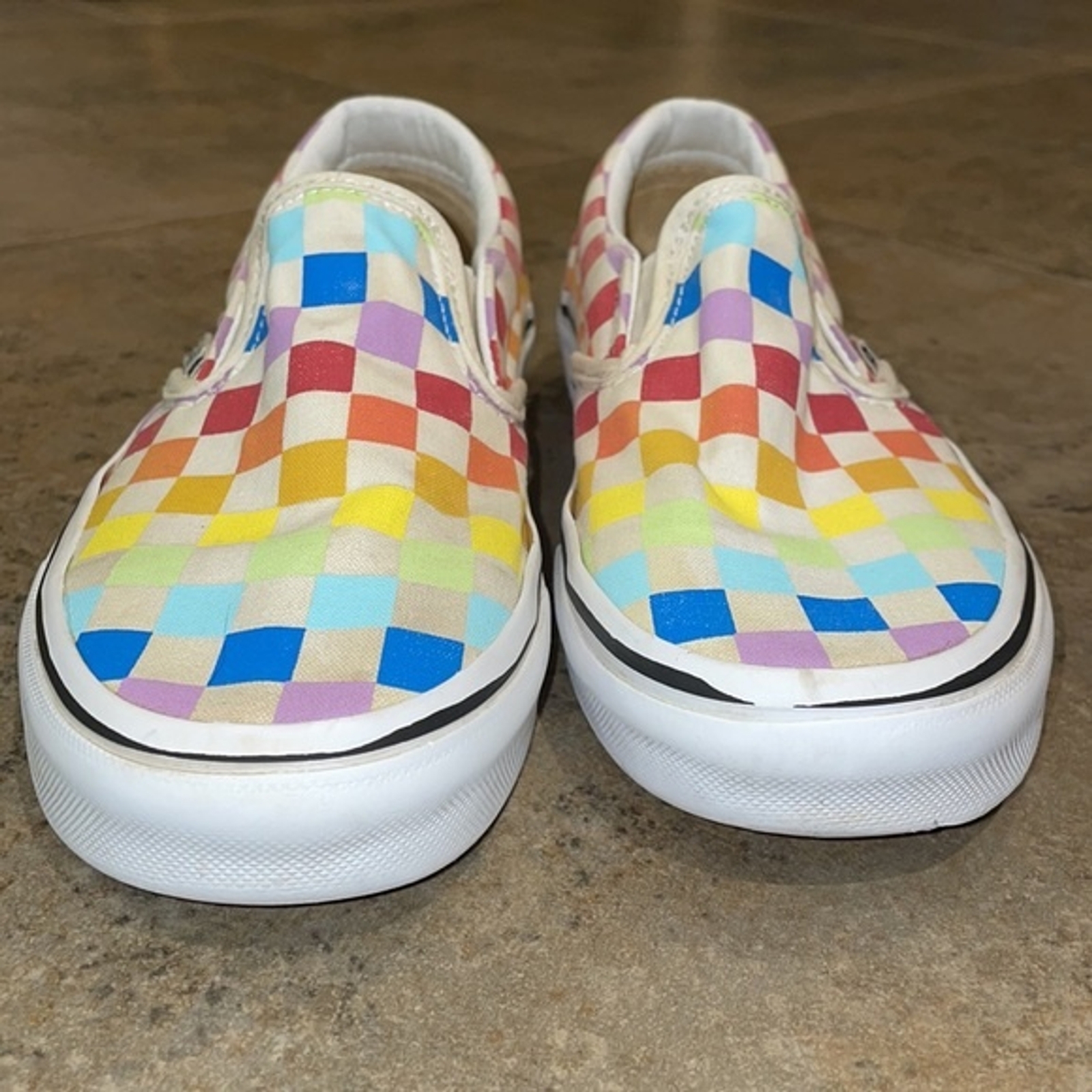 Vans Rainbow Checkerboard Slip-on Sneakers Unisex Size M4 W 5.5 500714 thumbnail 4