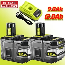 2-Pack For RYOBI P108 18V High Capacity 12Ah Battery 18Volt Lithium-Ion One Plus