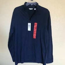 NWT Men's Calvin Klein 1/4 Zip Mock Turtleneck Knit Pullover Sweater Medium