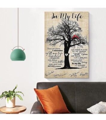 The Beatles “In My Life” Song Lyric canvas wall art Stretched On