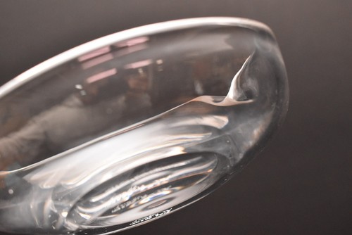 Tiffany & Co Crystal Bowl Thumbprint by Elsa Peretti 5" Art Glass Signed - Picture 8 of 9
