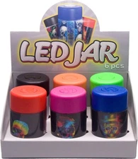 Herb Stash Jar Container Storage Bottle W/ Led Light Colorful Color