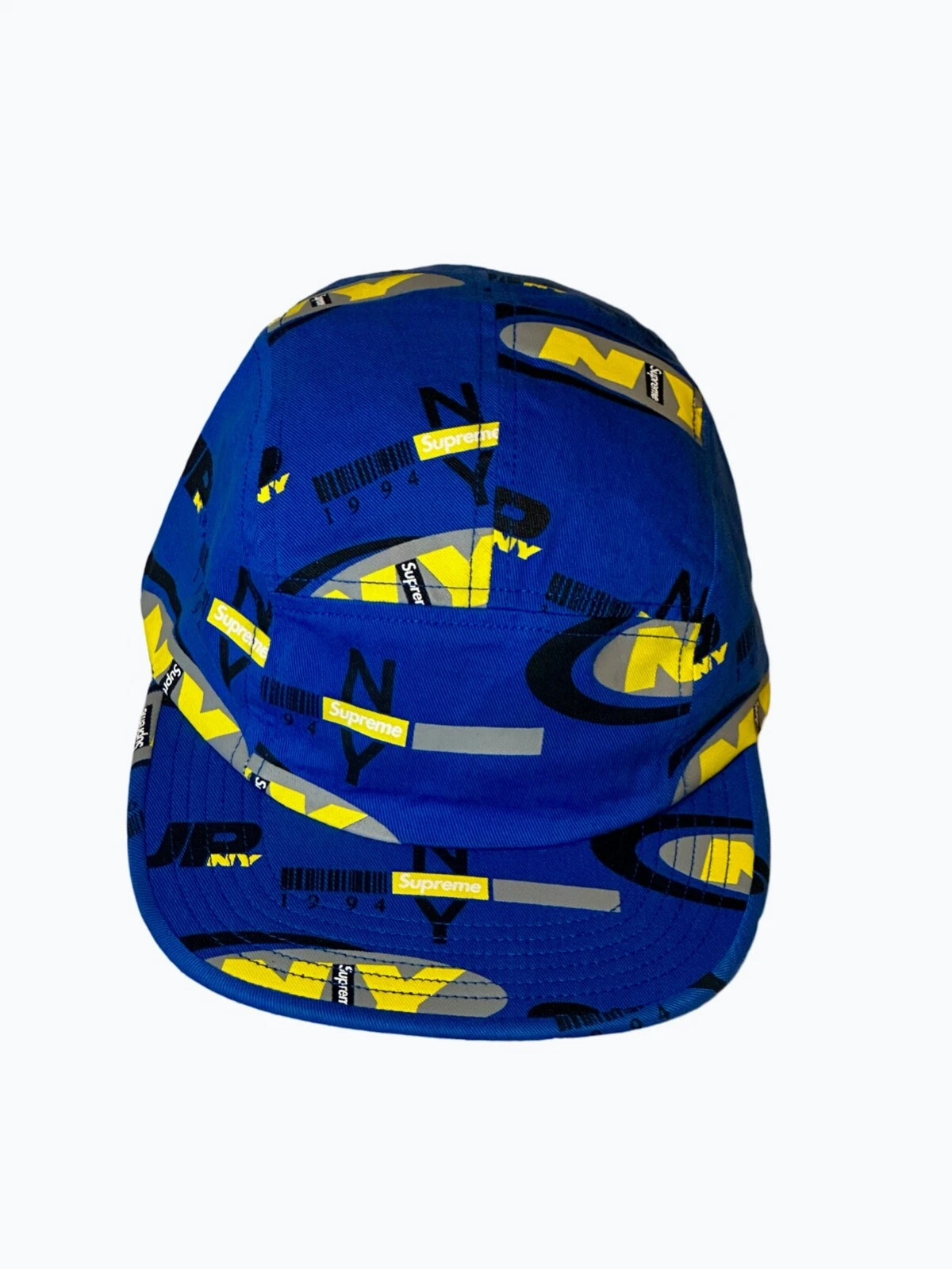 CASQUETTE SUPREME NY CAMP 5 PANNEAUX (ROYAL) FW18   EXCELLENT ÉTAT BOGO