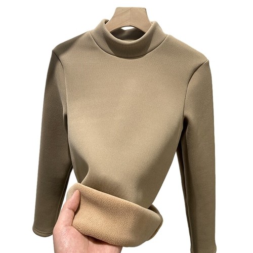 Thermal Shirt Women Stretch Long Sleeve Mock Neck Winter Tops Thermal Undershirt - Picture 14 of 32