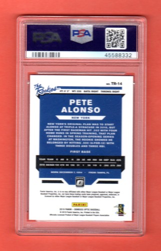 PETER PETE 2019 DONRUSS OPTIC THE ROOKIES ROOKIE RC # 14 PSA 10 NEW YORK METS - Picture 2 of 2