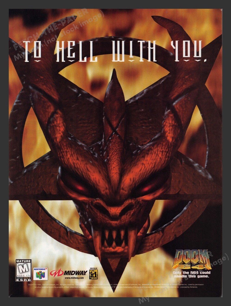 Doom 64 Pentagram 1990s Video Game Print Advertisement 1997 | eBay