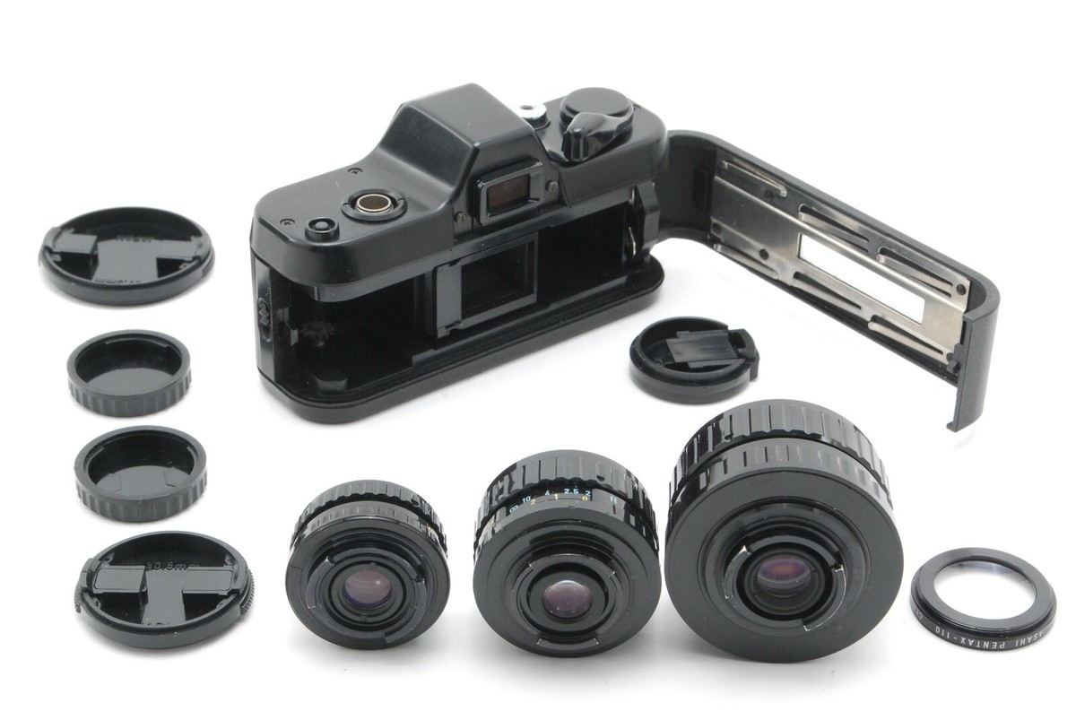 MINT] Pentax Auto 110 SLR Film Camera Lens set All Work w