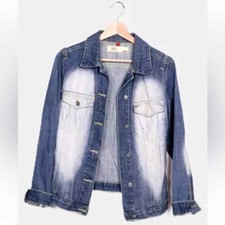 Twenty 20 Denim Blue Distressed Bleached Jean Jacket Size T4 Medium