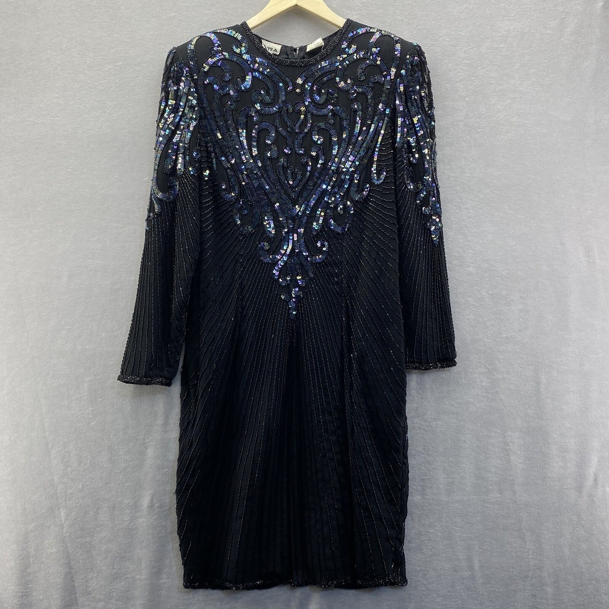 blue dress for baby girl Poly USA 8892 Fitted Rhinestone Deep V-Neck Gown main image 0