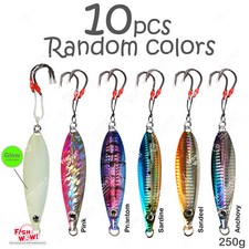 10pcs 9oz Flat 250g Fishing Fall jig Vertical Speed Knife Keel Lure Random Color