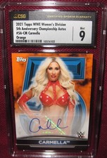 2021 WWE WOMEN'S DIVISION AUTOGRAPH #5A-CM CARMELLA ORAGNE 17/75 CSG 9 AUTO 10