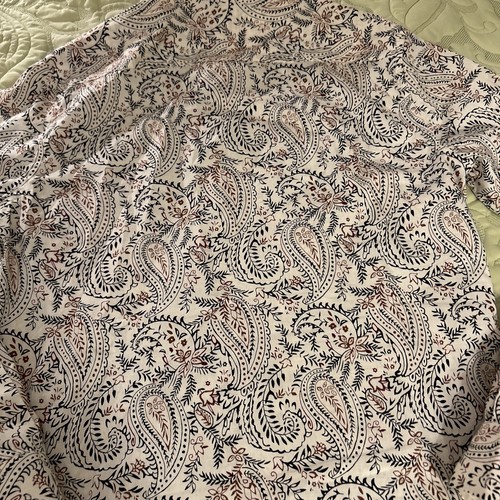 Camisa de vestir CONSEQUENCE para hombre talla pequeña ajustada crema estampado cachemir L/S elástica - Imagen 14 de 15