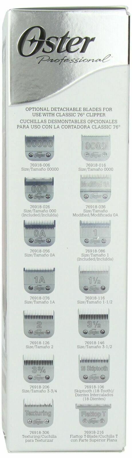 Oster Classic 76 Universal Motor Hair Clipper CL-76076 with Blade Sizes 000 & 1