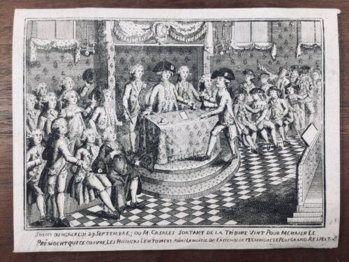 Assemblée nationale Cazales 1790 Desmoulins Rare Gravure Révolution Française - Photo 1/4