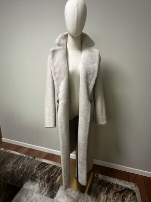 BLANCHA Wendemantel aus Shearling Lammfell Mantel hell Größe XS fällt groß aus