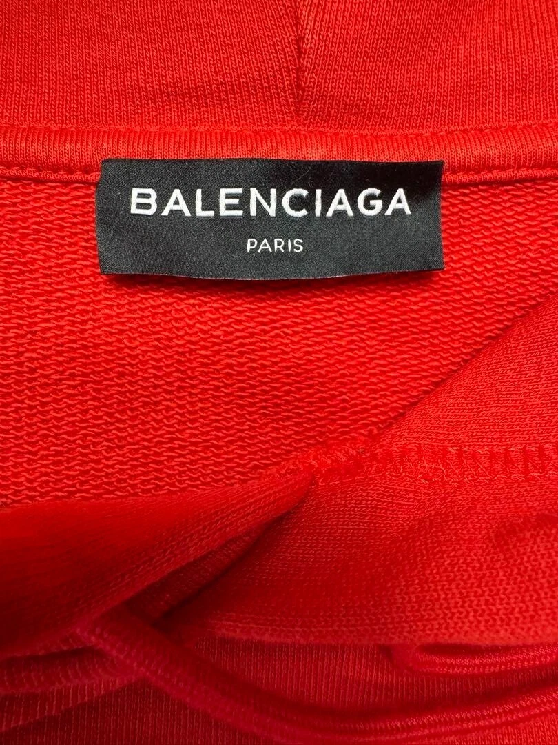 Felpa con cappuccio Balenciaga Logo 2017 100th Limited rossa taglia S lunghezza 25 5" ottima JP