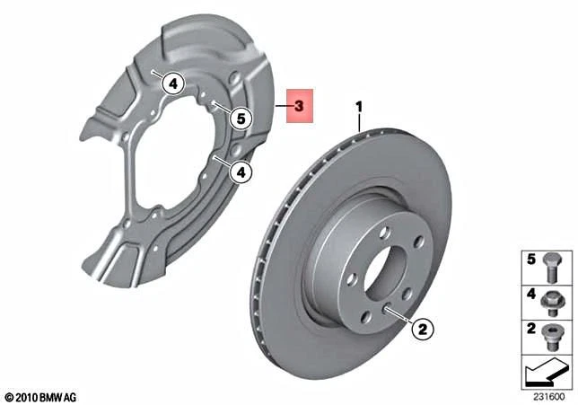 BMW OEM 04-10 X3 Rear Brake-Backing Plate Splash Dust Shield 
