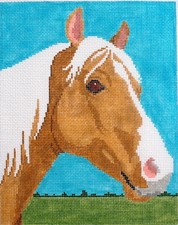 Palomino Horse Hand Painted Needlepoint Canvas
