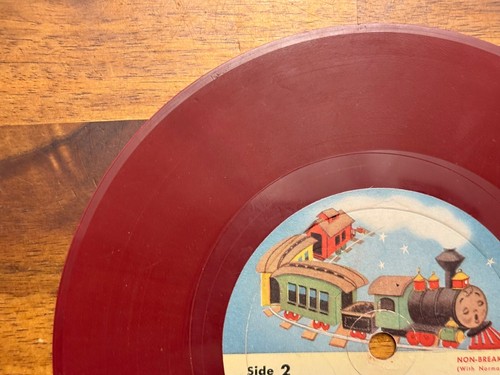 Vintage “Real Railroad Sound Effects” Peter Pan Records 7” Red Vinyl Trains 1953 - Picture 8 of 14