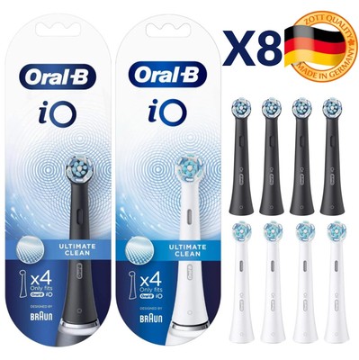 8 x Oral-B iO Ultimative Reinigung Aufsteckbürste -Schwarz/Weiß Neu im Sortiment