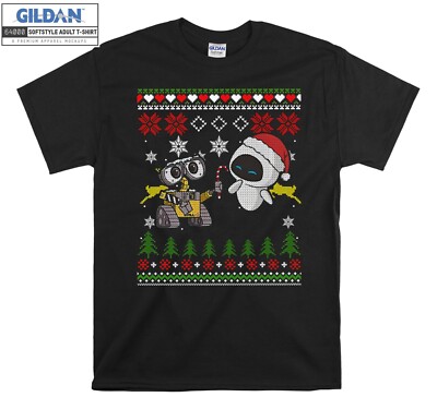 Disney Pixar Wall E And Eve Ugly Christmas Hoodie Tshirt Herren Damen Unisex AB507