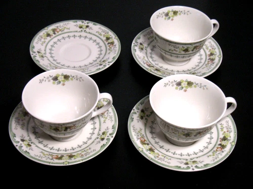 ROYAL DOULTON PROVENCAL 3 CUPS & 4 SAUCERS NEW