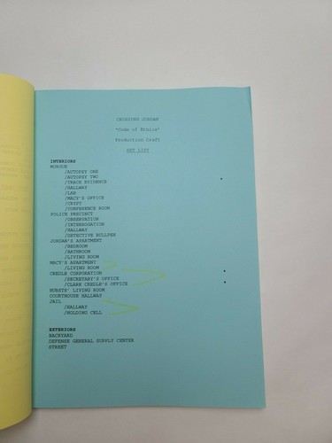 CROSSING JORDAN / Linda Gase 2005 TV Script, Steve Valentine "Code of Ethics" - Picture 5 of 12