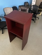 Wooden Floor Standing Podium Speaking Lectern W/ Adjustable Shelf