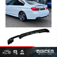 BMW 3 SERIES F30 M-SPORT REAR BUMPER DIFFUSER TWIN EXIT EXHAUST GLOSS BLACK
