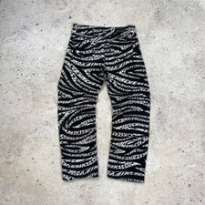 Vintage 2000s Moschino Black White Graphic Print Trousers Monogram Size 34