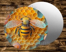 Bee Honey Comb Round Sign Wreaths Crafts miniatures