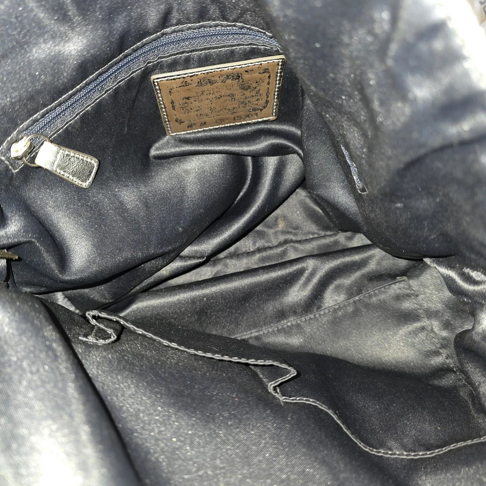 Coach POPPY Y2K Limited Edition Turquoise Silver Sequin Tote Bag Rare - Image 4 of 4