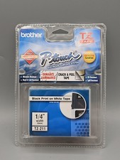 Genuine Brother P-touch TZ-211 6mm 1/4" Black Print White Label Tape