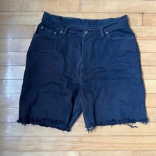 Vintage Levis 953 High Waisted Denim Shorts Black 17512 0832 Made in USA Size 15