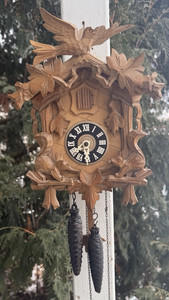 Vintage 1960s Regula West German Cuckoo Wall Clock BIRD & SQUIRRELS - SEE VIDEO