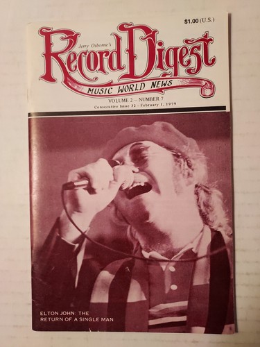 RECORD DIGEST Music World News 1.02.1979 Band 2 #7 Ausgabe 32 Elton John - Bild 1 von 2