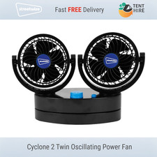 NEW 12V CYCLONE 11 OSCILLATING 12 VOLT FAN COOLER DEFROSTER DEMISTER CAR CARAVAN
