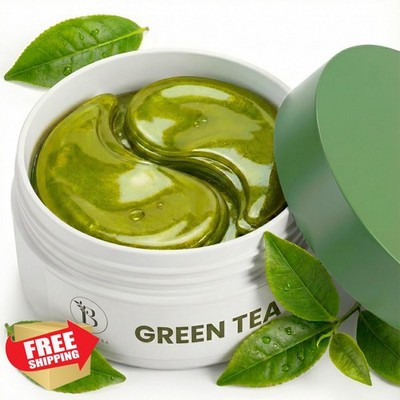 BLOOMORA Green Tea Under Eye Patches 30 Pairs Cooling Gel Mask Puffy Eyes